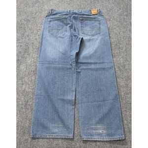 Phat Farm Jeans Men's 38x32 Baggy Light Wash Distressed 100% Cotton Blue